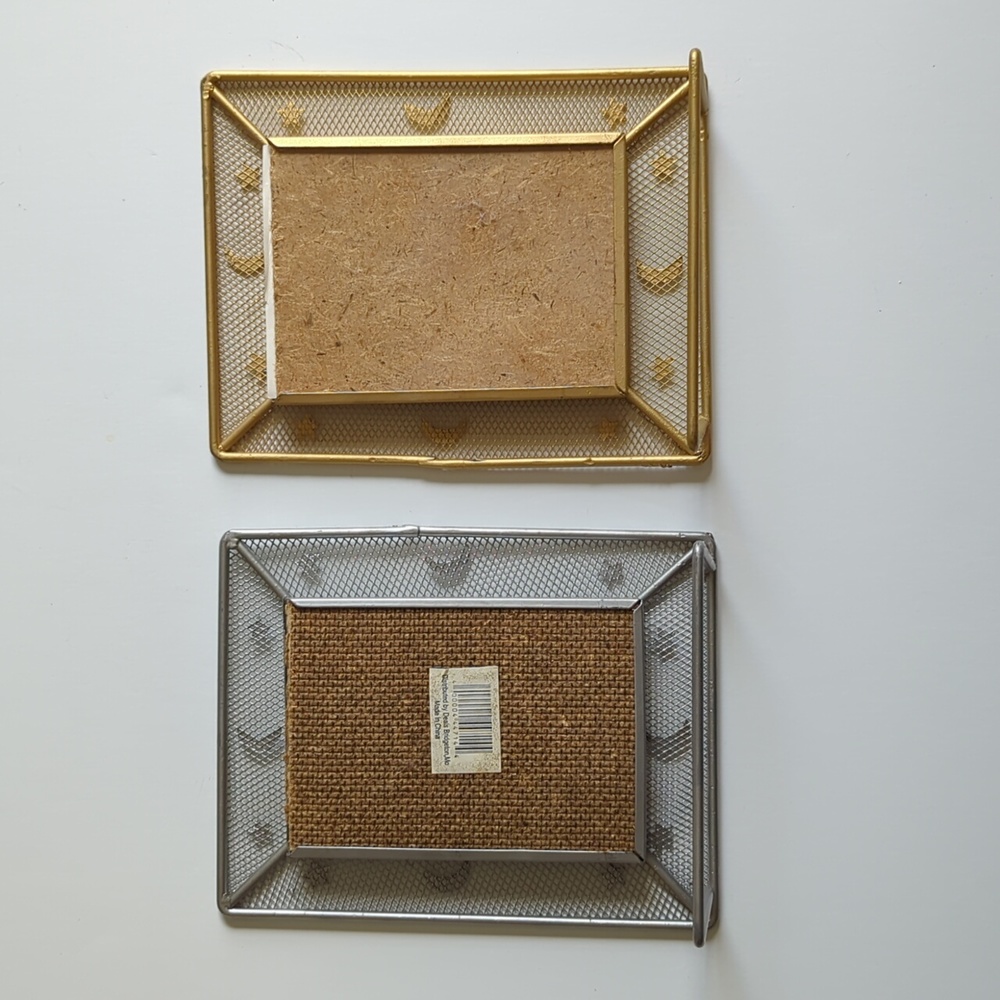 Frames Metal Set of 2 Moons and Stars 1 Gold 1 Silver Both Sitters Pairs - Picture 4 of 8